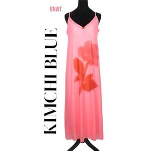 BNWT Kimchi Blue Pink Maxi Dress with Spaghetti Straps Size XL